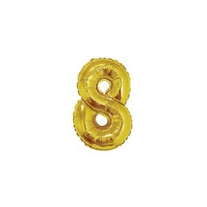 GLOBO NUMERO METALIZADO 8 DORADO 36cm