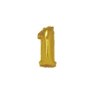 GLOBO NUMERO METALIZADO 1 DORADO 36cm