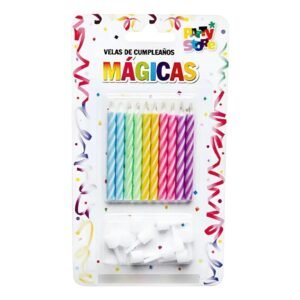 VELAS MAGICAS MULTICOLORES - BLISTER X 10 U