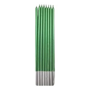 VELAS FINAS METALIZADAS VERDES X8