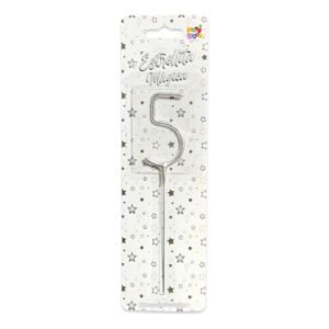 VELA NUMERO ESTRELLITA PLATA 5