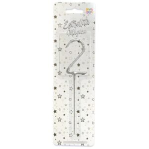 VELA NUMERO ESTRELLITA PLATA 2