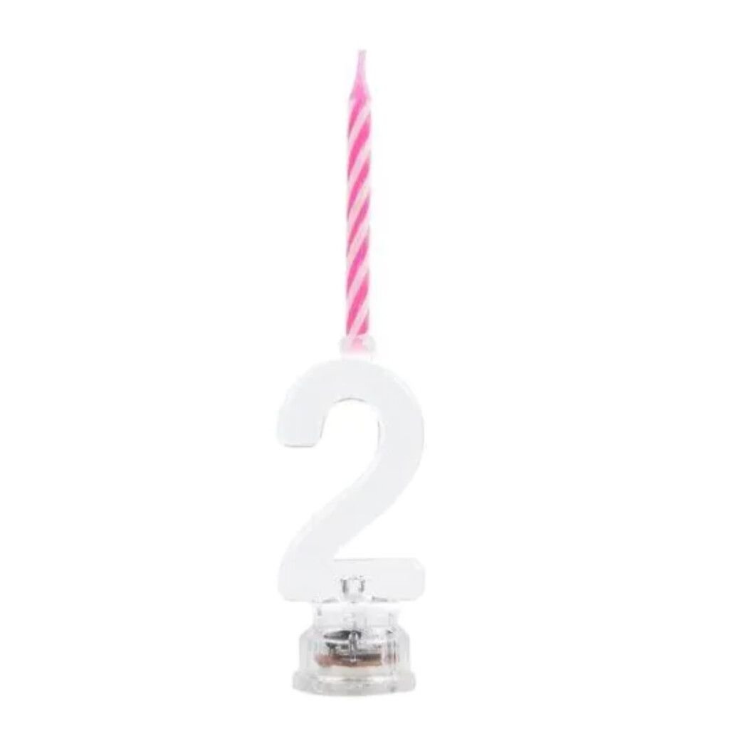 VELA NUMERO LUMINOSO LED N° 2 CON 4 VELITAS - Imagen 4