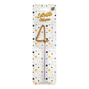 VELA NUMERO ESTRELLITA DORADA 4