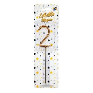 VELA NUMERO ESTRELLITA DORADA 2