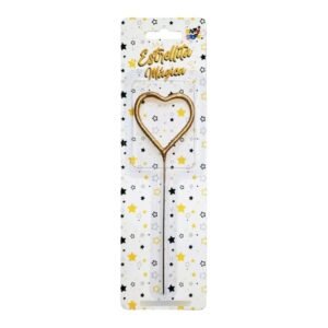 VELA ESTRELLITA DORADA FORMA CORAZON