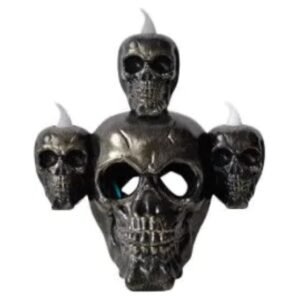 VELA DE NOCHE LED 4 CALAVERAS METALIZADAS