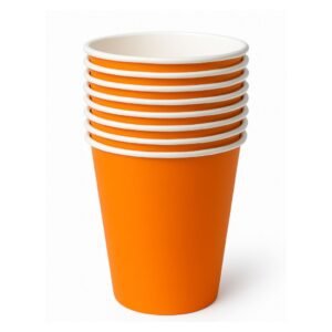 VASO POLIPAPEL LISO NARANJA X6