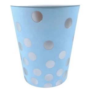 VASO DE POLIPAPEL CELESTE LUNARES PLATEADOS X 6 UNIDADES