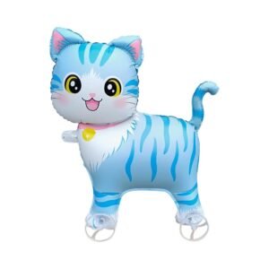 GLOBO CON RUEDAS GATO CELESTE