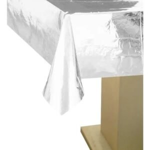 MANTEL METALIZADO PLATA 137CMX274CM