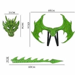 SET DISFRAZ DRAGON 3PIEZAS PLATA