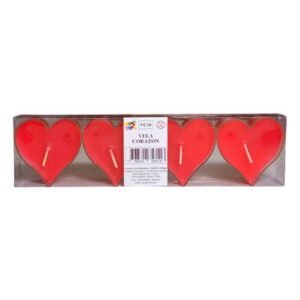 VELAS CORAZON X 4 UNIDADES