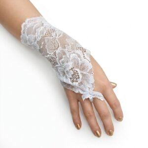 GUANTE ENCAJE MITON BLANCO X UNIDAD