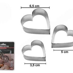 SET 3 CORTANTES METAL CORAZON
