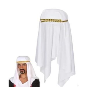 GORRO TURBANTE JEQUE ARABE QATARI EGIPCIO BLANCO