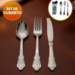 SET CUBIERTOS PLATEADOS X12 PREMIUM