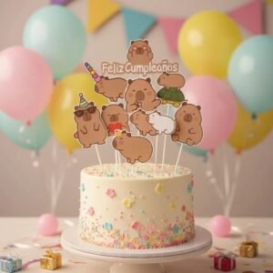 TOPPER FELIZ CUMPLE CAPIBARA CARPINCHO