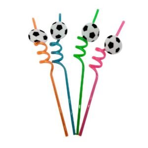 SORBETES PLASTICO DURO ACRILICO FUTBOL X4