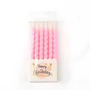 VELA ESPIRAL 11CM ROSA PASTEL X6