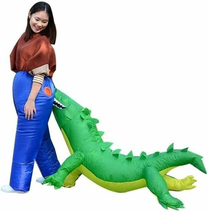 DISFRAZ INFLABLE ADULTO COCODRILO MORDIENDO - Imagen 3