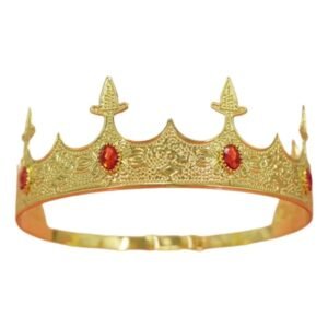CORONA DORADA CON GEMAS PREMIUM METAL REY