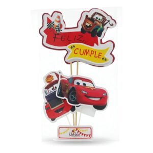 ADORNO TORTA SET FELIZ CUMPLE CARS AUTO