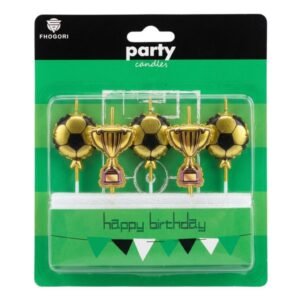 VELAS FUTBOL PELOTAS Y TROFEO DORADOS X5