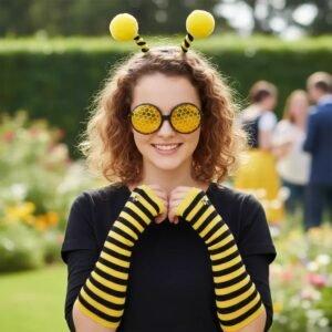 SET ABEJA VINCHA MITONES ANTEOJO