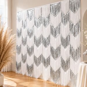 GUIRNALDA BANDERÍN PREMIUM (PLATA CON BLANCO)