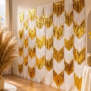GUIRNALDA BANDERÍN PREMIUM (ORO CON BLANCO)