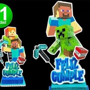 ADORNO TORTA GIBRE FELIZ CUMPLE MINECRAFT