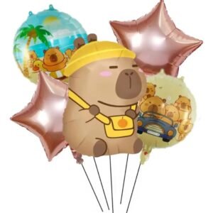 SET 5 GLOBOS CAPIBARA CARPINCHO BOLSO CARTERA
