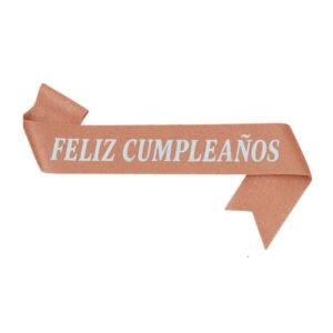 BANDA GLITTER FELIZ CUMPLEAÑOS ROSE GOLD