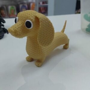 ADORNO 3D PERRO SALCHICHA GRANDE CREMITA