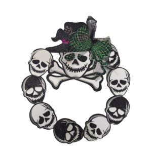 CORONA CARTEL PUERTA CALAVERA MOÑO HALLOWEEN TERGO
