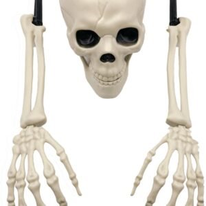 DECORACION PARA JARDIN ESQUELETO CRANEO Y MANOS CON ESTACAS 3PCS