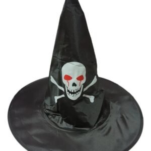 GORRO BRUJA NEGRO CON CALAVERA
