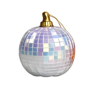 MINI CALABAZAS DISCO BALL PACK X4UN. (BLANCO IRIDISCENTE)
