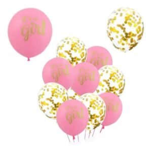 SET 10 GLOBO CONFETTI ITS A GIRL