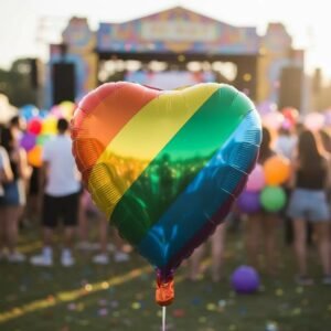 GLOBO COLOR MULTICOLOR METALIZADO PRIDE LGBT 24 ''