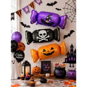 SET 3 GLOBO CARAMELOS METALIZADO HALLOWEEN