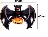 GLOBO METALIZADO MURCIELAGO CON CALABAZA GRANDE 100X60