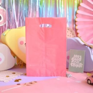 BOLSITAS PLASTICAS LISA PASTEL ROSA X10