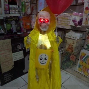 ANIMATRONIC NIÑO ESQUELETO PILOTO LLUVIA AMARILLO