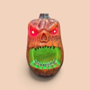 CALABAZA DE TERROR CON MOVIMIENTO DE DIENTES SONIDO Y LUZ