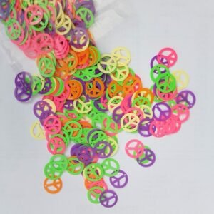 MINI CONFETTI SIMBOLO PAZ MULTICOLOR PIÑATA DECORACION