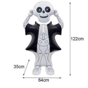 GLOBO METALIZADO HALLOWEEN ESQUELETO SACO CON PIE 4D