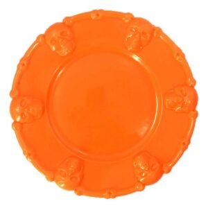 BANDEJA GOLOSINERAS REDONDA CALAVERA NARANJA