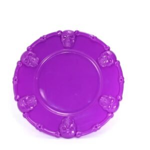 BANDEJA GOLOSINERAS REDONDA CALAVERA VIOLETA